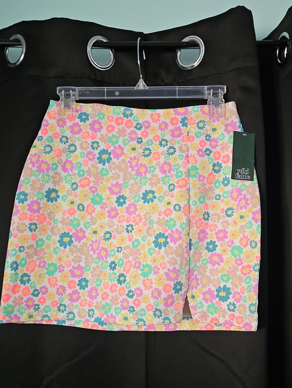 NWT wild fable Pastel Neon Floral Mini Skirt - Pink, Blue, Yellow, Green